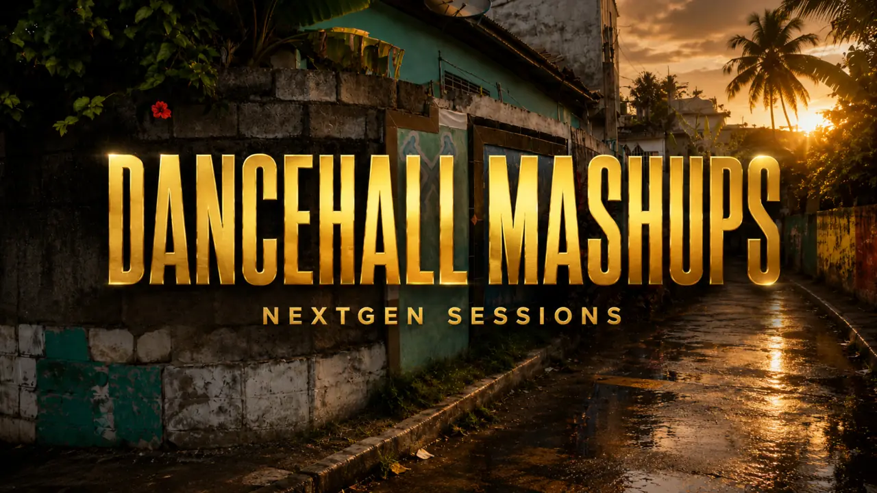 Dancehall Mashup Series — Jamaican lane and sound system at golden hour