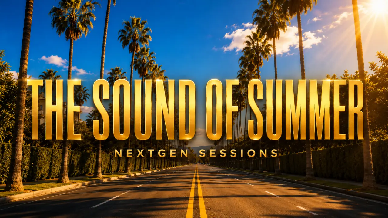 The Sound of Summer — sunlit palm-lined coastal boulevard